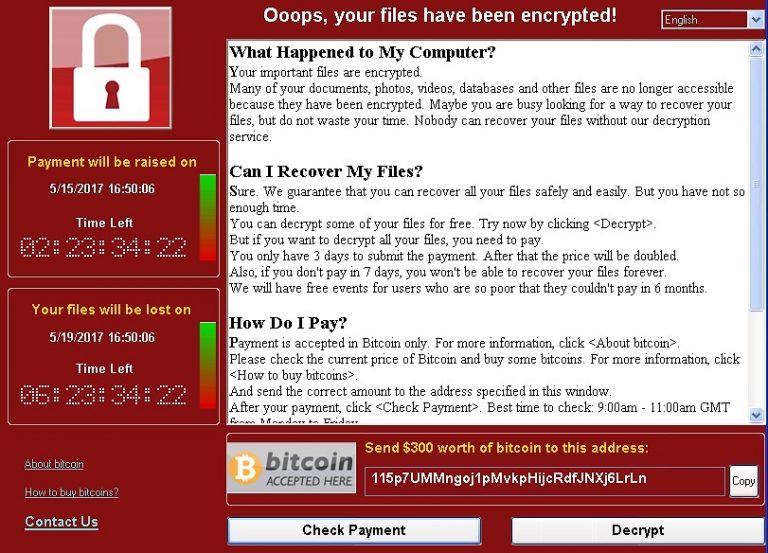 virus wannacry ransomware